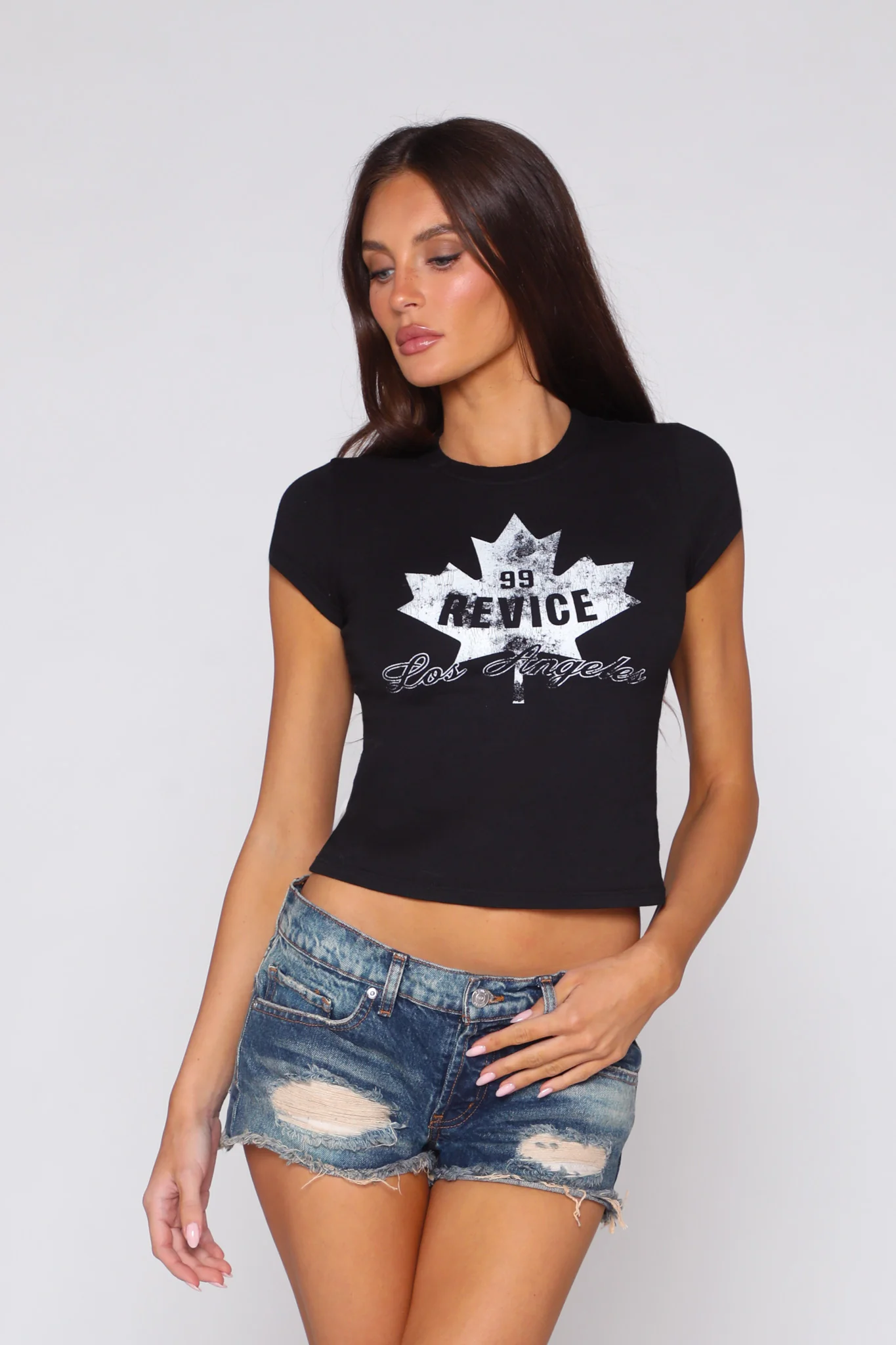 BEVERLY BABY TEE / LEAGUE BLACK